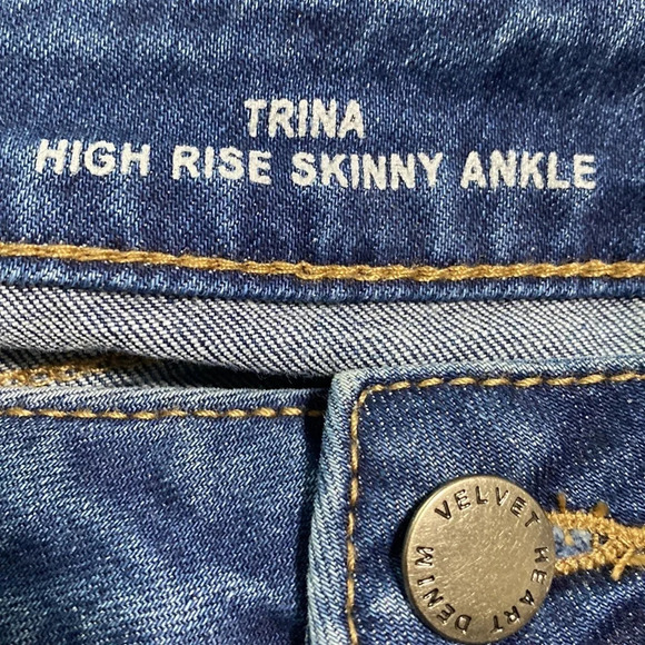 Velvet Heart NEW Trina High Rise Skinny Ankle Jean Pink Stripes Size 27 - Picture 13 of 13